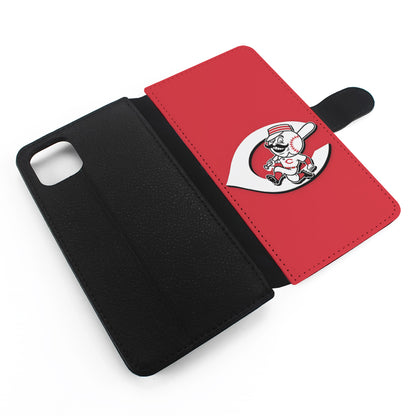 Cincinnati Reds Logo Flip Wallet Phone Case