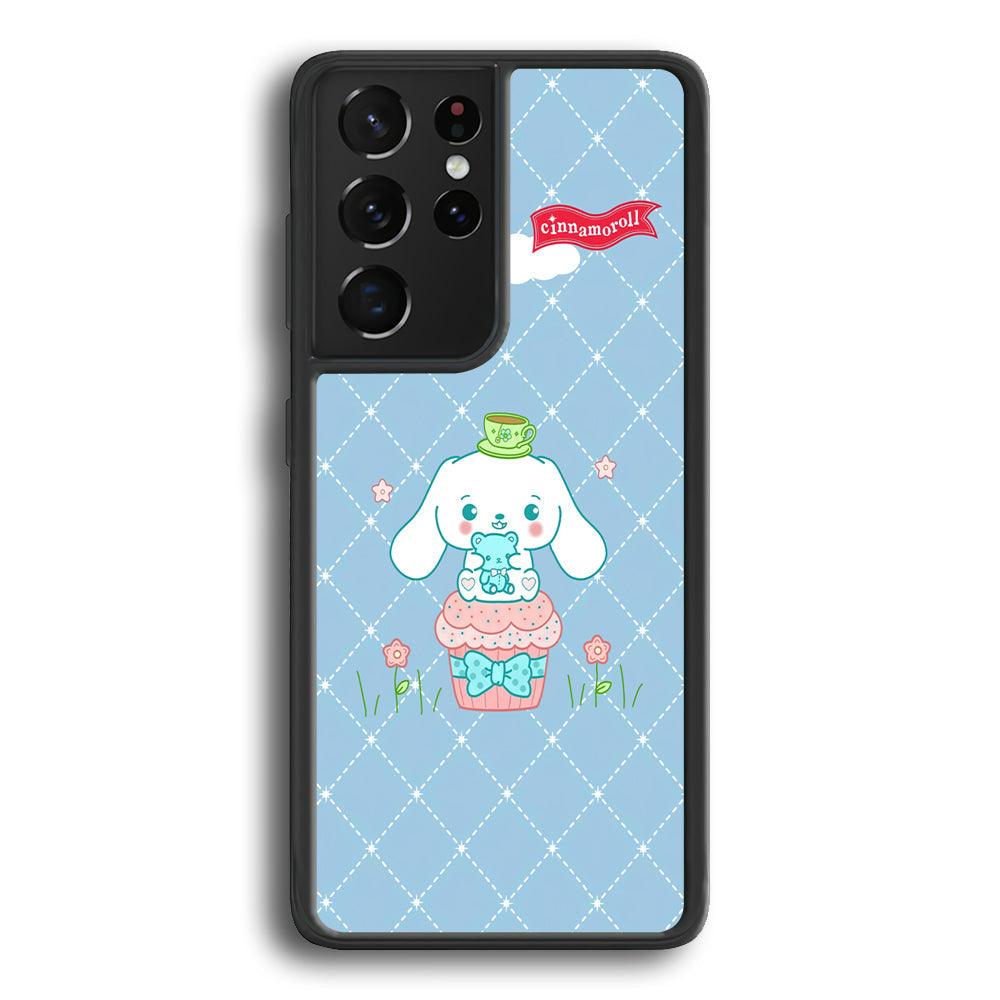 Cinnamoroll Flag in The Sky Samsung Galaxy S21 Ultra Case-Rubber Black (2D Case)-Oxvistore