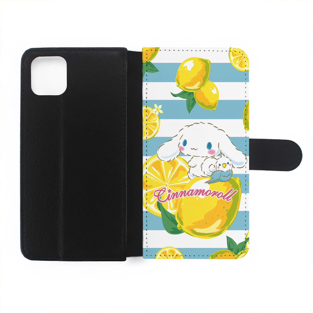 Cinnamoroll Lemons Blue Stripe Flip Wallet Phone Case