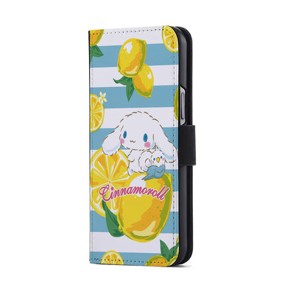 Cinnamoroll Lemons Blue Stripe Flip Wallet Phone Case