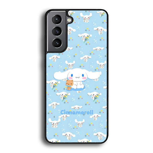 Cinnamoroll Sitting Playing Dolls Samsung Galaxy S22 Case-Rubber Black (2D Case)-Oxvistore