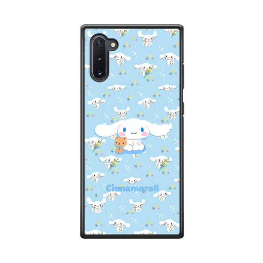 Cinnamoroll Sitting Playing Dolls Samsung Galaxy Note 10 Case-Rubber Black (2D Case)-Oxvistore