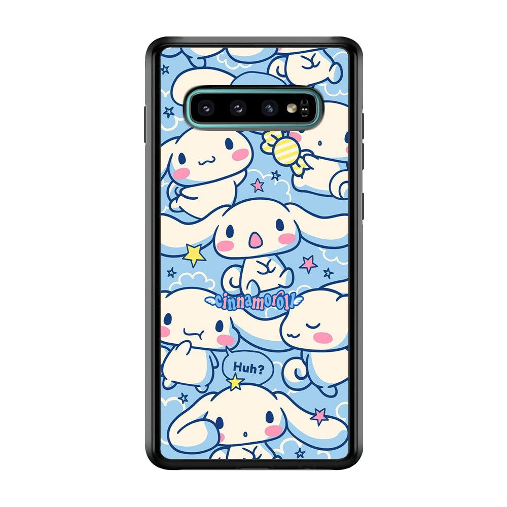 Cinnamoroll The Expression Samsung Galaxy S10 Case-Rubber Black (2D Case)-Oxvistore