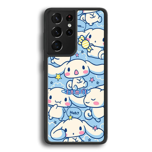 Cinnamoroll The Expression Samsung Galaxy S24 Ultra Case-Rubber Black (2D Case)-Oxvistore