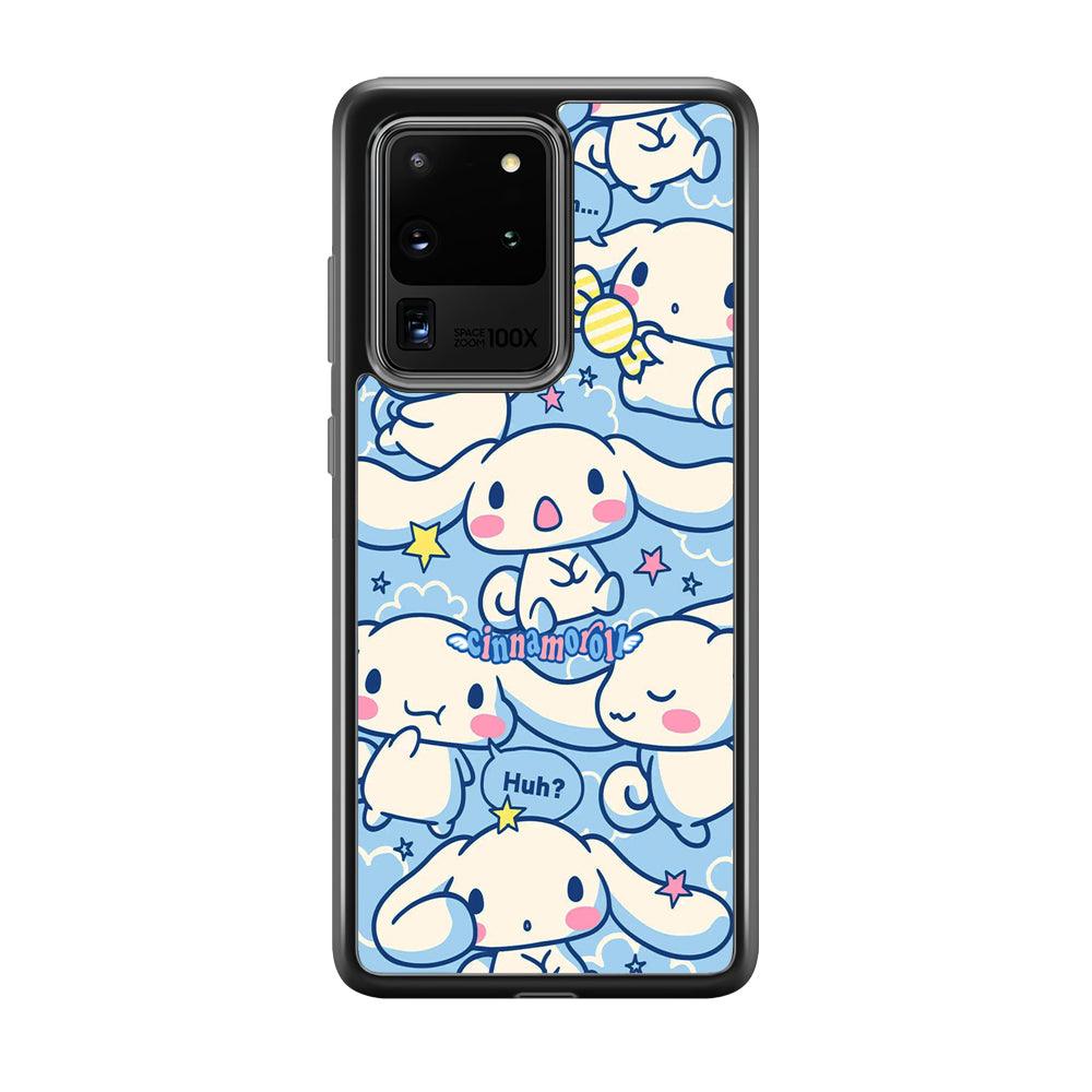 Cinnamoroll The Expression Samsung Galaxy S20 Ultra Case-Rubber Black (2D Case)-Oxvistore