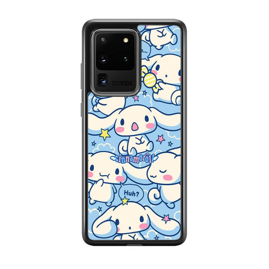 Cinnamoroll The Expression Samsung Galaxy S20 Ultra Case-Rubber Black (2D Case)-Oxvistore