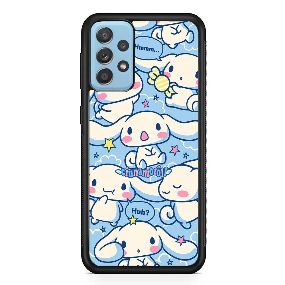 Cinnamoroll The Expression Samsung Galaxy A72 Case-Rubber Black (2D Case)-Oxvistore
