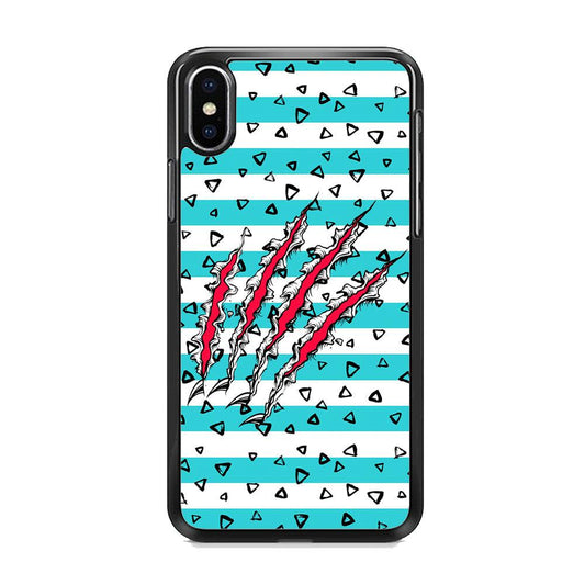 Claw in Triangle Line iPhone XS MAX Case-Rubber White (2D Case)-Oxvistore
