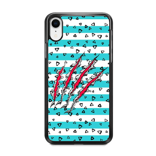 Claw in Triangle Line iPhone XR Case-Rubber White (2D Case)-Oxvistore