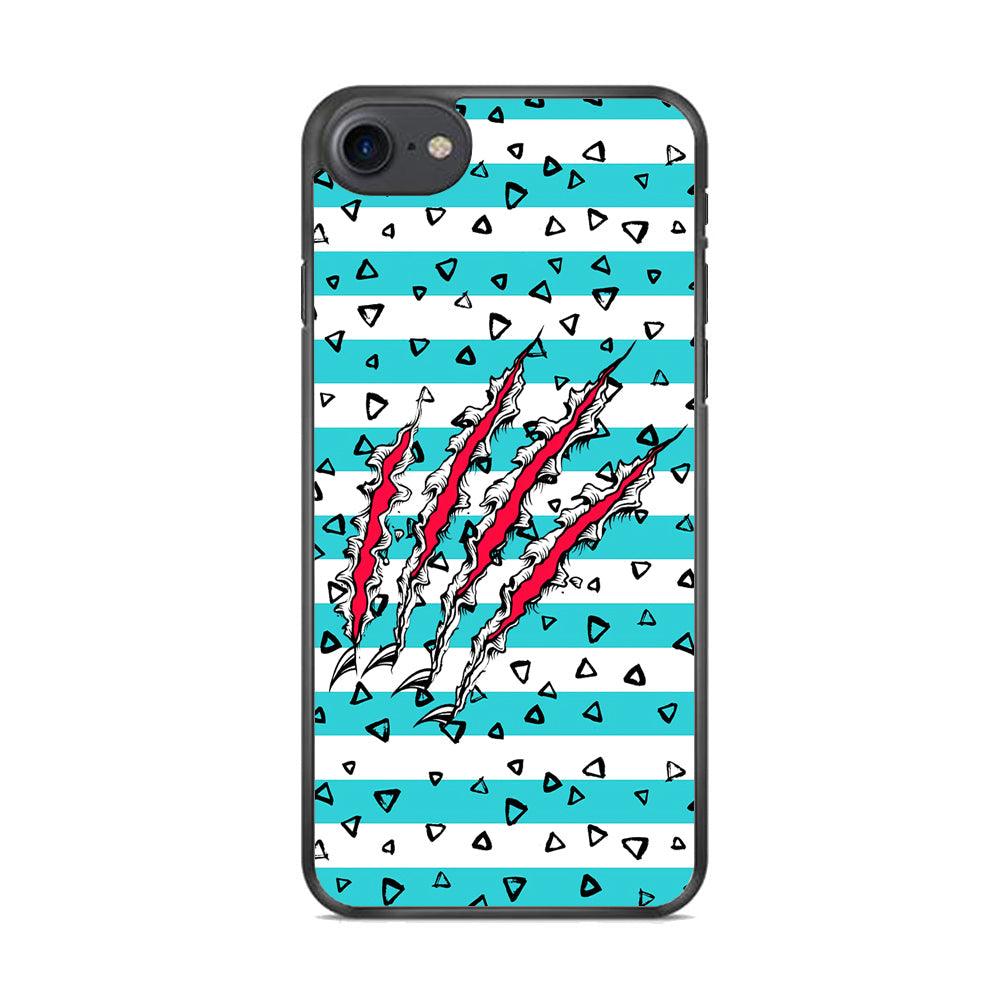 Claw in Triangle Line iPhone 7 Case-Rubber White (2D Case)-Oxvistore