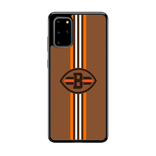 Cleveland Browns Strike Color Pennant Samsung Galaxy S20 Plus Case-Rubber Black (2D Case)-Oxvistore