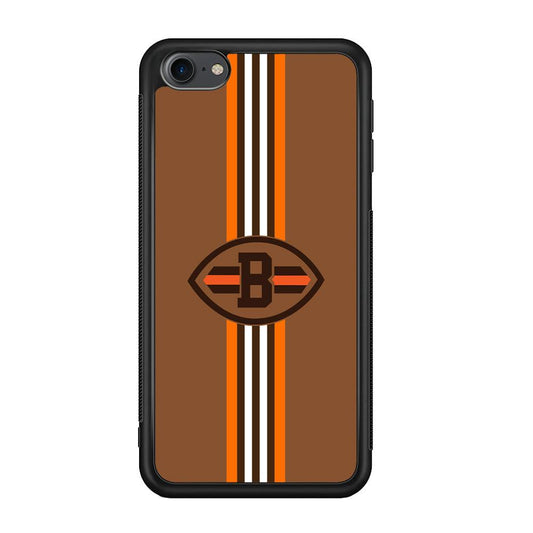 Cleveland Browns Strike Color Pennant iPod Touch 6 Case-Rubber Black (2D Case)-Oxvistore