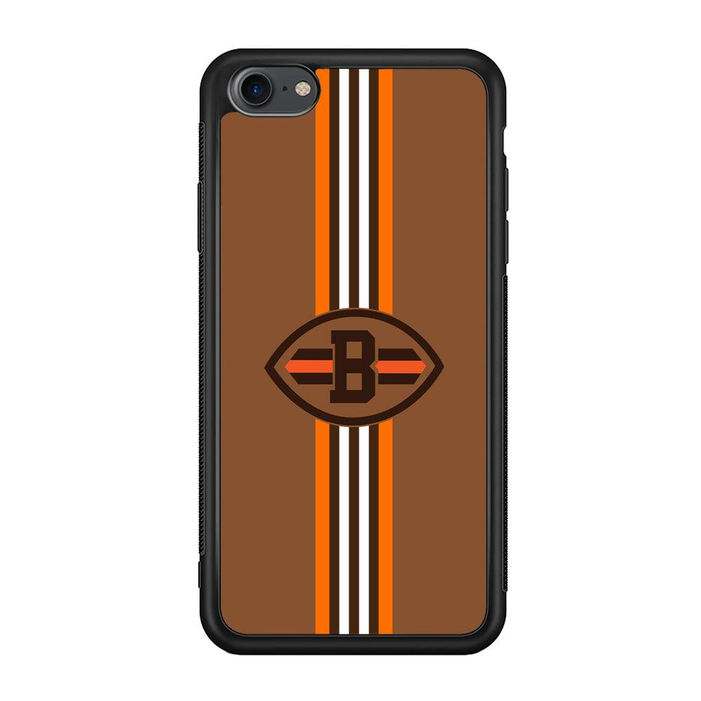 Cleveland Browns Strike Color Pennant iPhone 7 Case-Rubber Black (2D Case)-Oxvistore