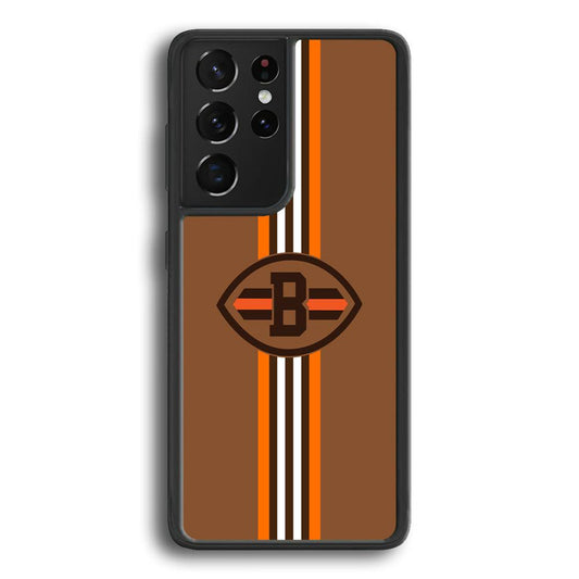 Cleveland Browns Strike Color Pennant Samsung Galaxy S24 Ultra Case-Rubber Black (2D Case)-Oxvistore