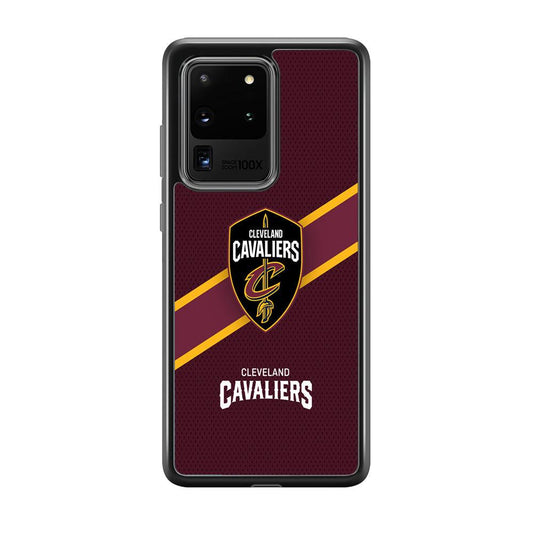 Cleveland Cavaliers Purple Phantom Samsung Galaxy S20 Ultra Case-Rubber Black (2D Case)-Oxvistore