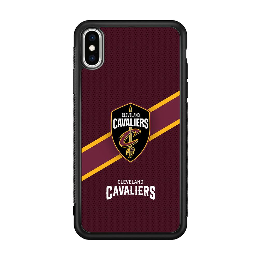 Cleveland Cavaliers Purple Phantom iPhone XS Case-Rubber Black (2D Case)-Oxvistore
