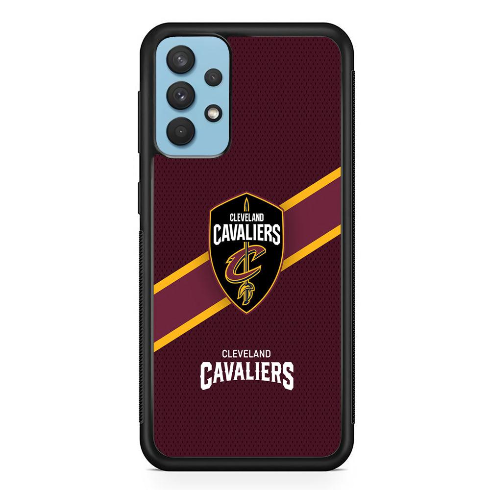 Cleveland Cavaliers Purple Phantom Samsung Galaxy A32 Case-Rubber Black (2D Case)-Oxvistore