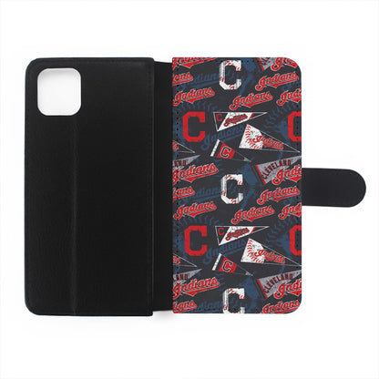 Cleveland Guardians Pattern Flip Wallet Phone Case