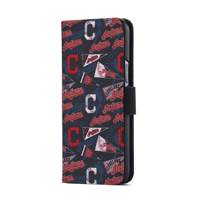 Cleveland Guardians Pattern Flip Wallet Phone Case