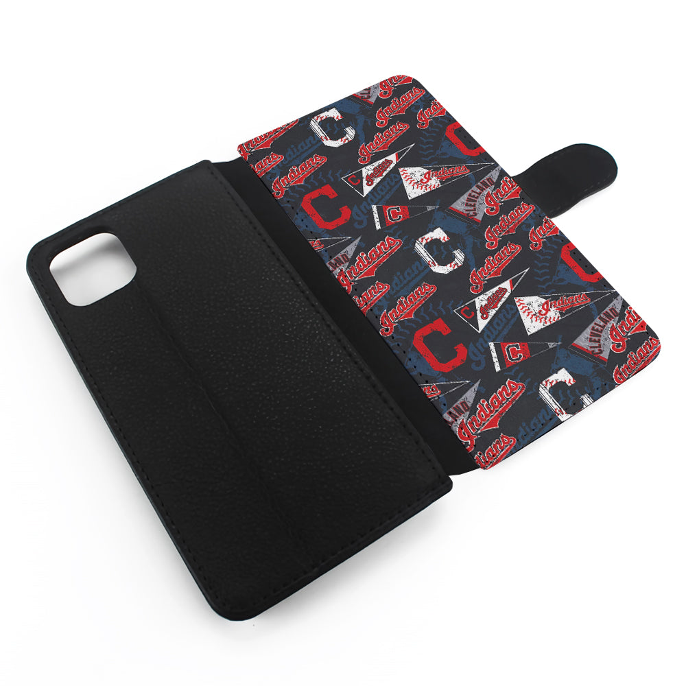 Cleveland Guardians Pattern Flip Wallet Phone Case