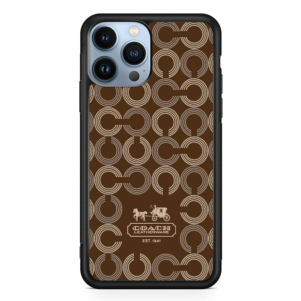 Coach Pattern Brown 2D Rubber Phone Case-Black-Oxvistore