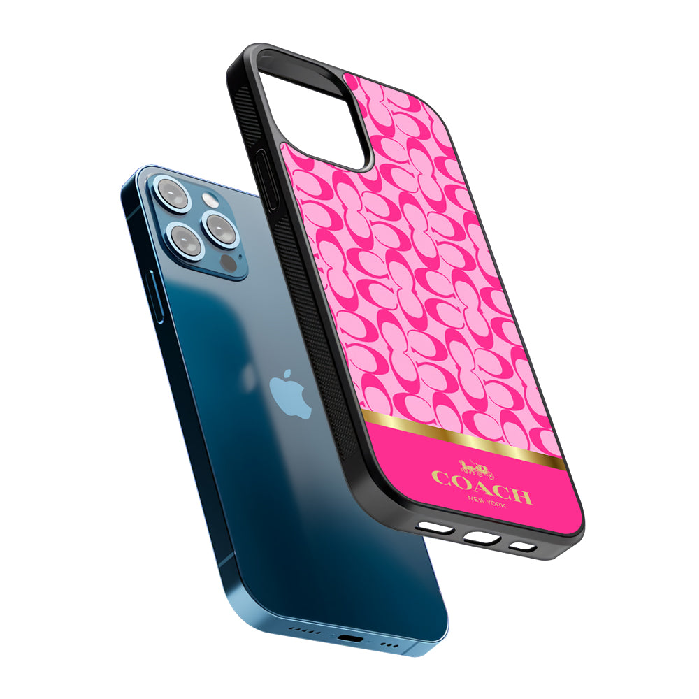 Coach Pink Pattern 2D Rubber Phone Case-Oxvistore