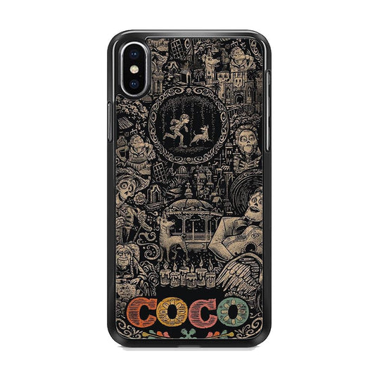 Coco Family Face iPhone XS Case-Rubber Black (2D Case)-Oxvistore