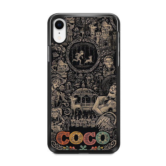 Coco Family Face iPhone XR Case-Rubber White (2D Case)-Oxvistore