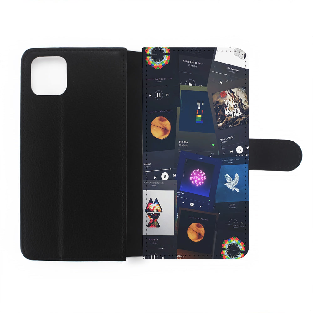 Coldplay Playlist Song Flip Wallet Phone Case