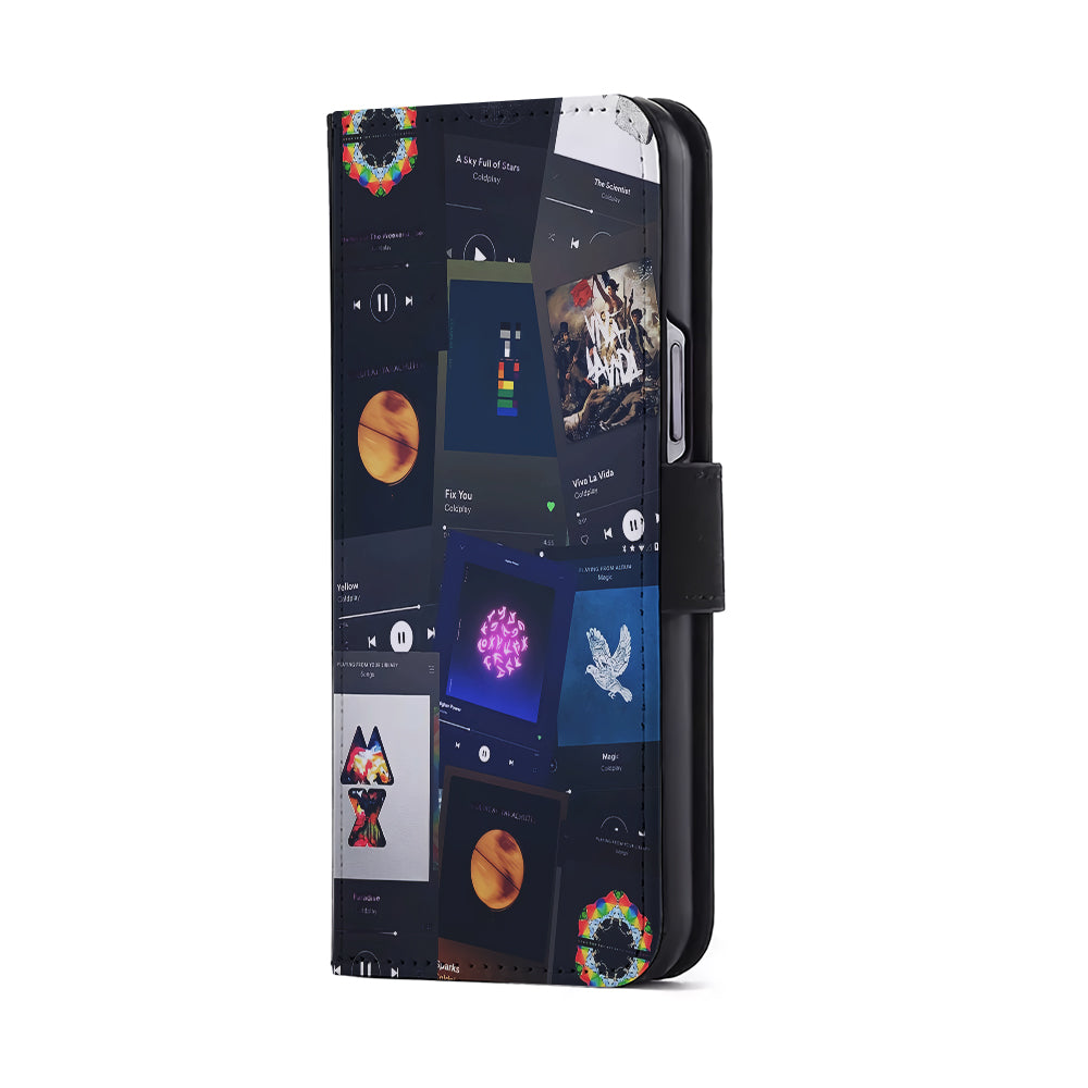 Coldplay Playlist Song Flip Wallet Phone Case