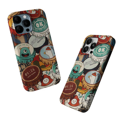 Collection of Bottle Caps 2 in 1 Tough Phone Case