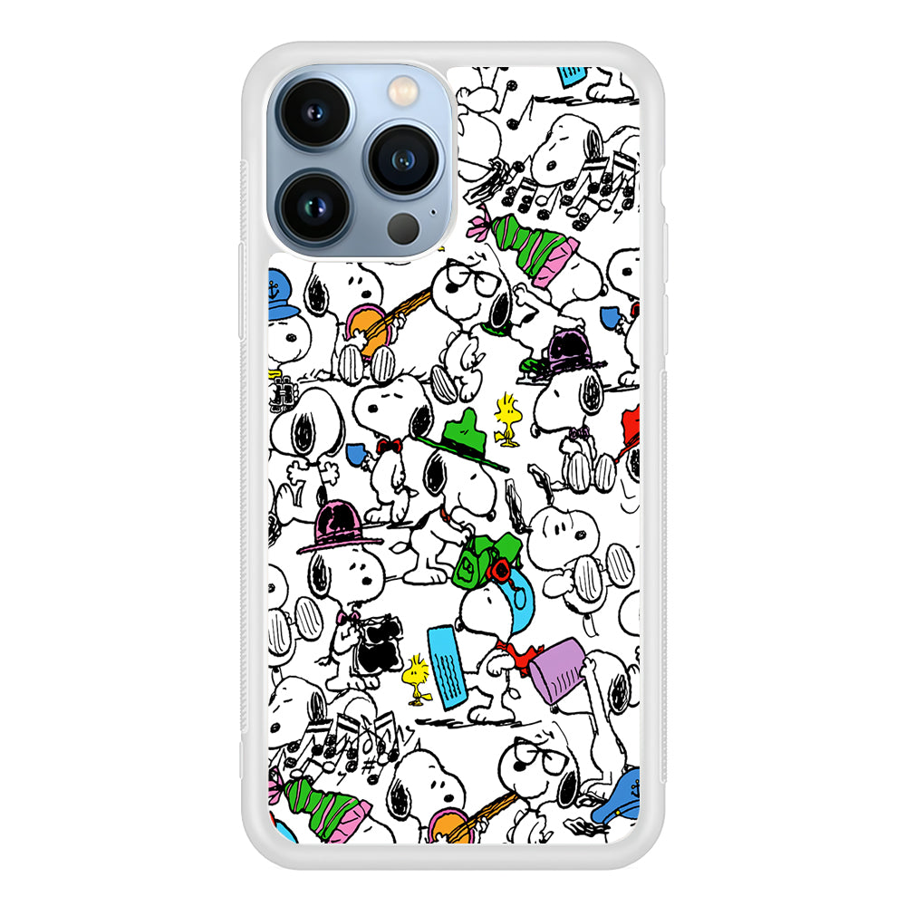 Collection of Snoopy Activities 2D Rubber Phone Case