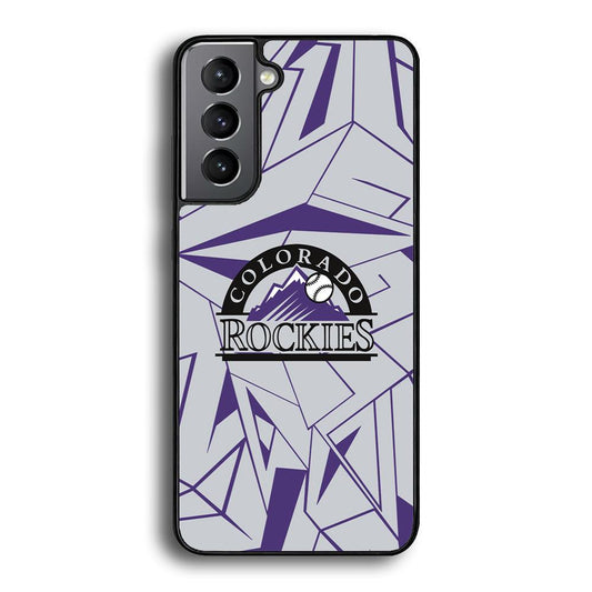 Colorado Rockies Line on Purple Samsung Galaxy S22 Plus Case-Rubber Black (2D Case)-Oxvistore