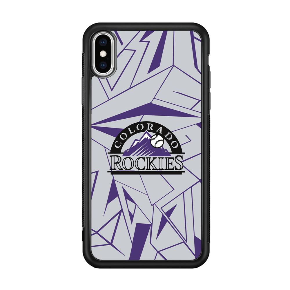 Colorado Rockies Line on Purple iPhone X Case-Oxvistore