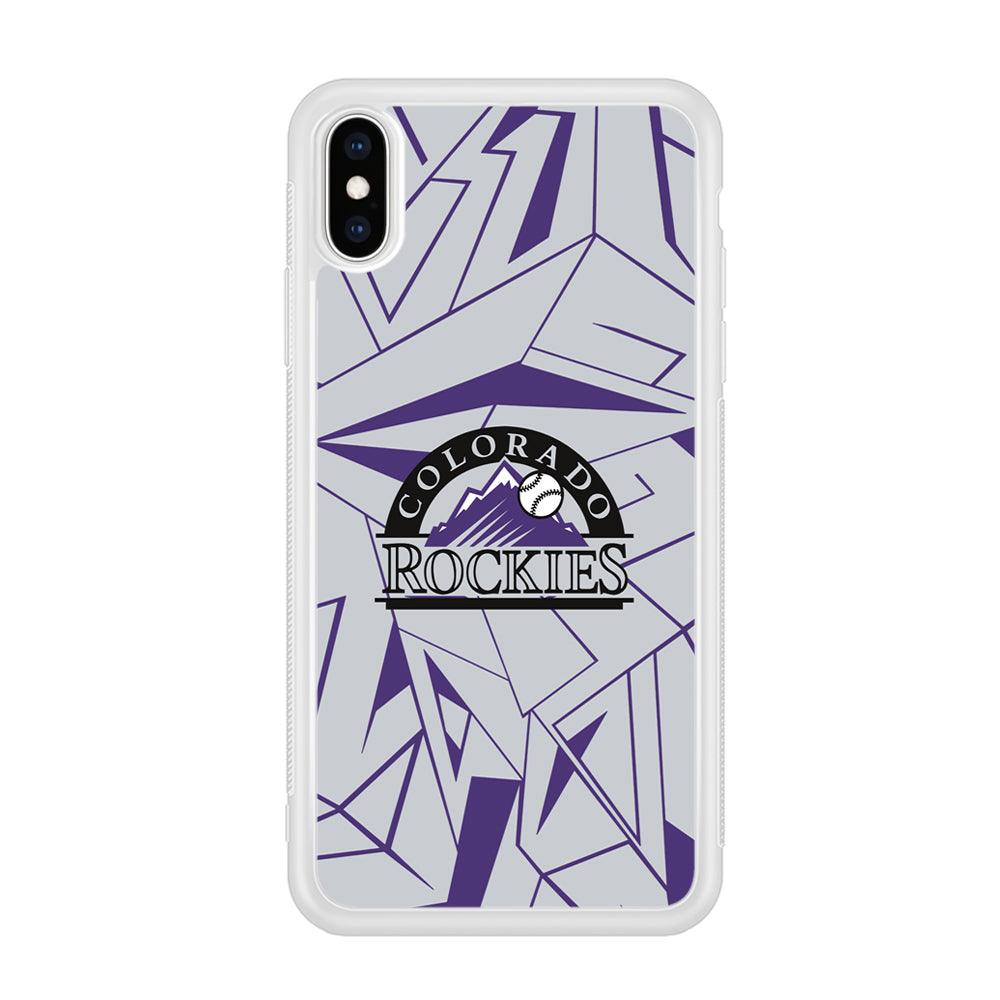 Colorado Rockies Line on Purple iPhone X Case-Oxvistore