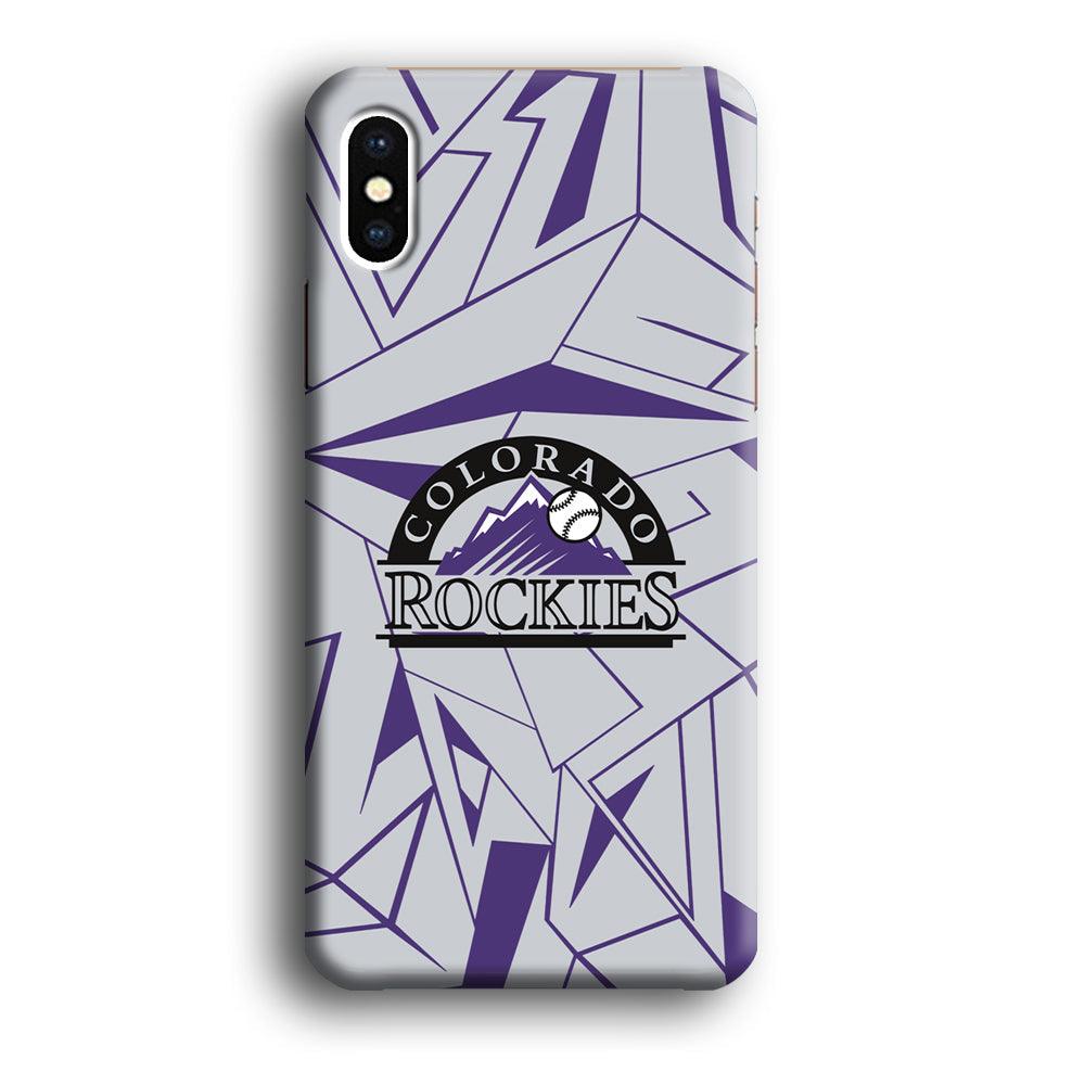 Colorado Rockies Line on Purple iPhone X Case-Oxvistore