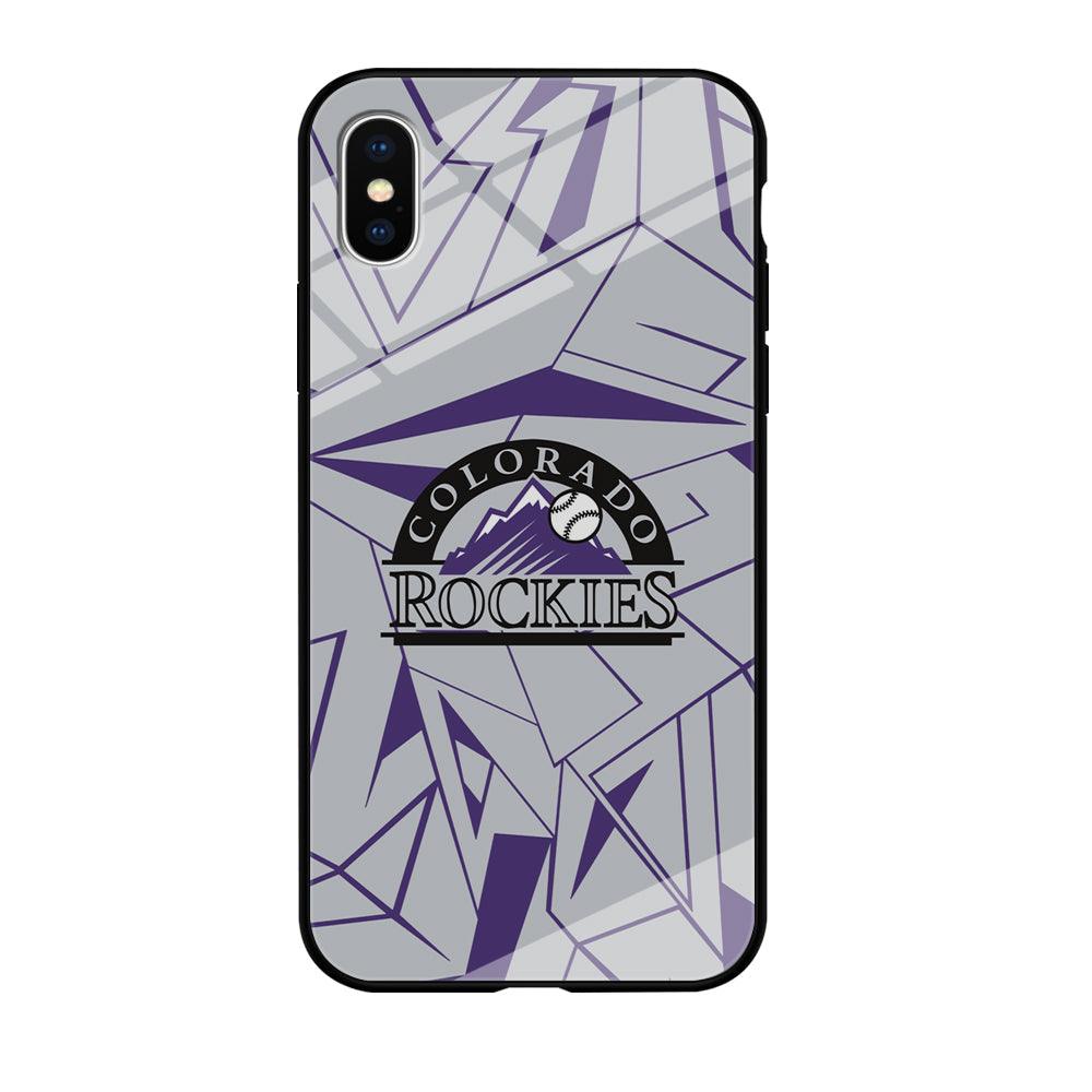 Colorado Rockies Line on Purple iPhone X Case-Oxvistore