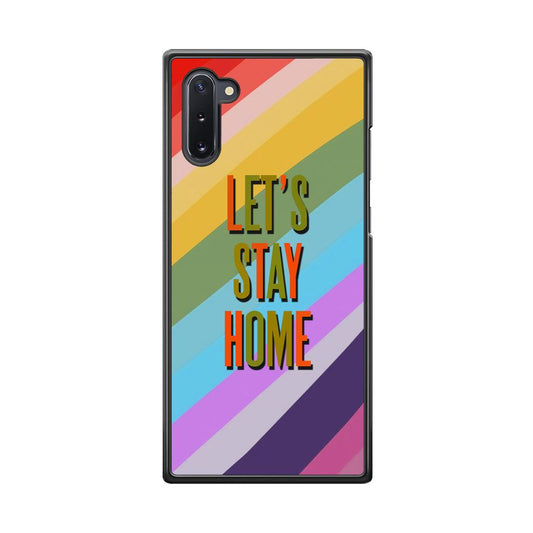 Colored Quotes Stay Home Samsung Galaxy Note 10 Case-Rubber Black (2D Case)-Oxvistore