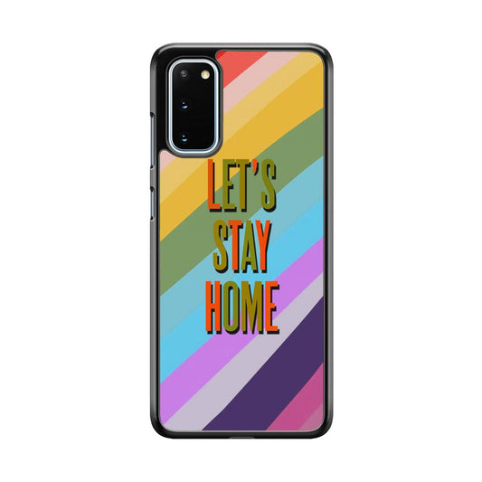 Colored Quotes Stay Home Samsung Galaxy S20 Case-Rubber Black (2D Case)-Oxvistore
