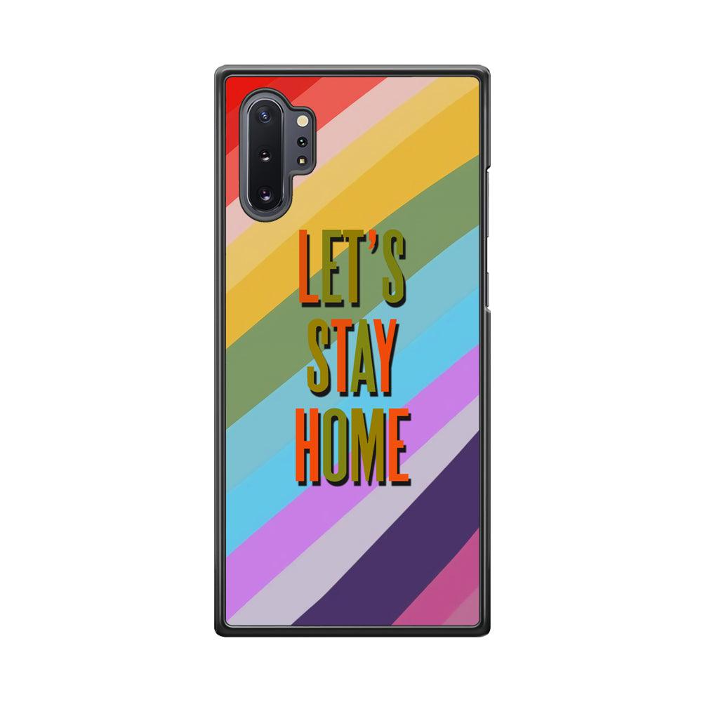 Colored Quotes Stay Home Samsung Galaxy Note 10 Plus Case-Rubber Black (2D Case)-Oxvistore