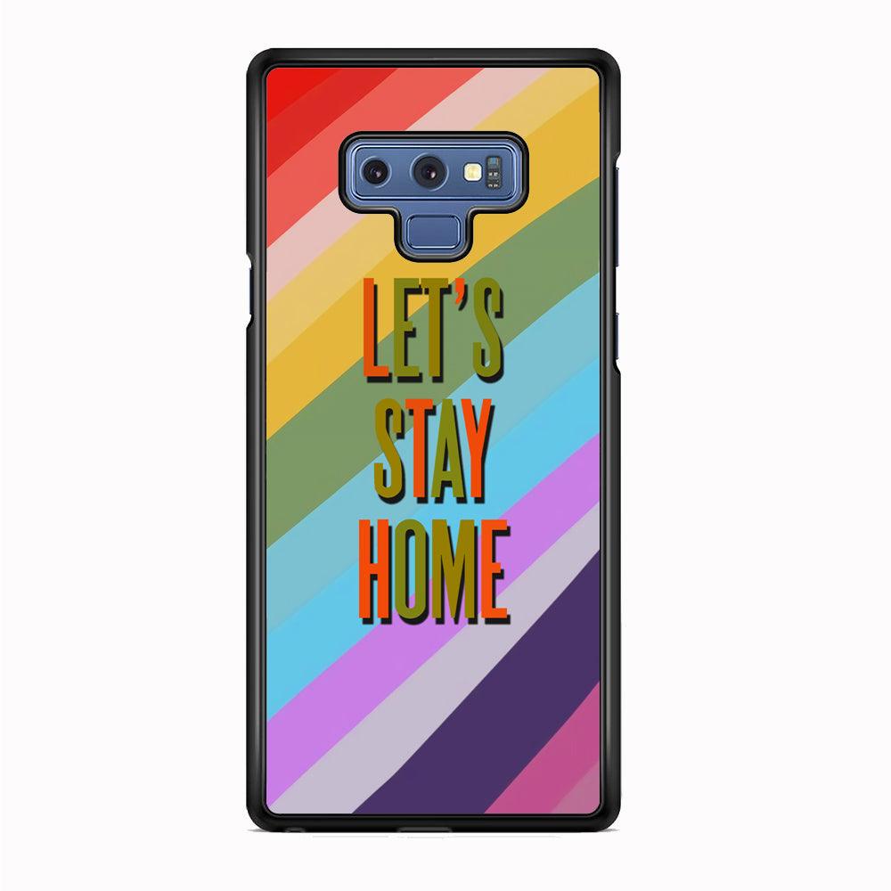 Colored Quotes Stay Home Samsung Galaxy Note 9 Case-Rubber Black (2D Case)-Oxvistore