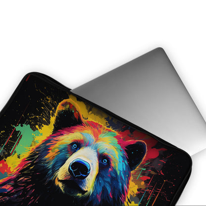 Colorful Abstract Bear Laptop Sleeve Protective Cover