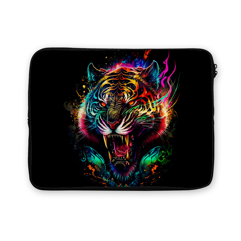 Colorful Angry Tiger Head Laptop Sleeve Protective Cover