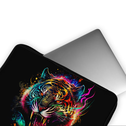 Colorful Angry Tiger Head Laptop Sleeve Protective Cover