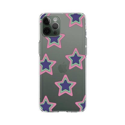 Colorful Big Star Patern Clear Soft Case-Oxvistore