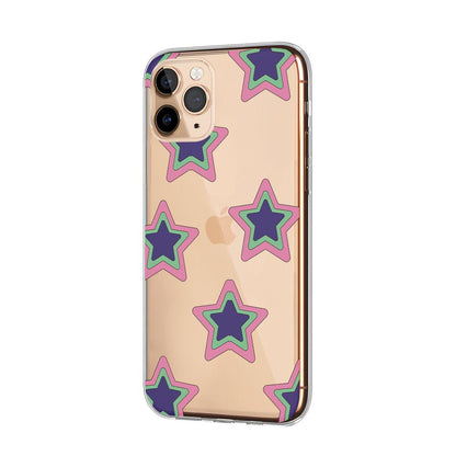 Colorful Big Star Patern Clear Soft Case-Oxvistore