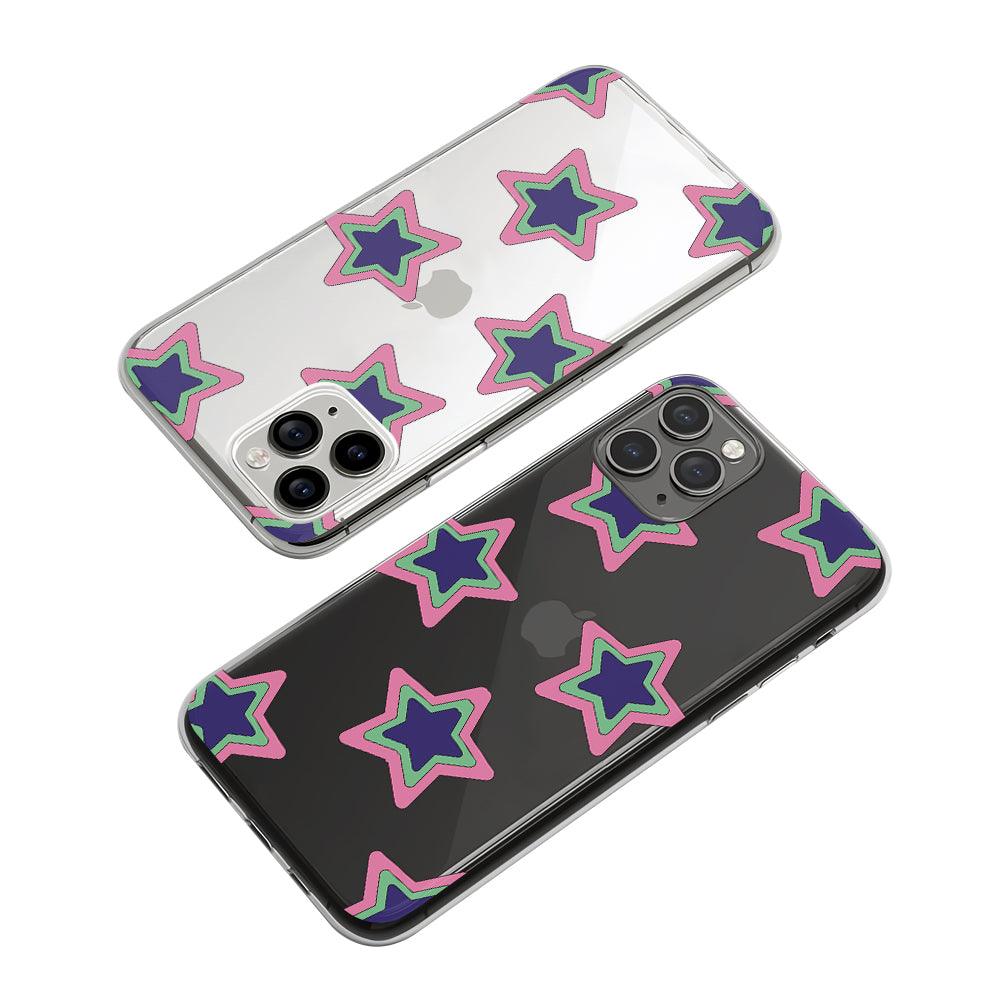 Colorful Big Star Patern Clear Soft Case-Oxvistore