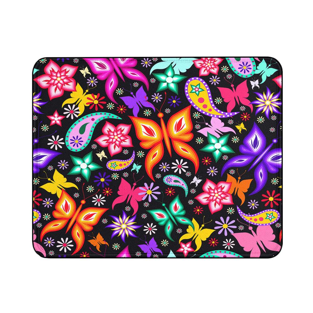 Colorful Butterflies on Black Mouse Pads-18x21 CM-Oxvistore