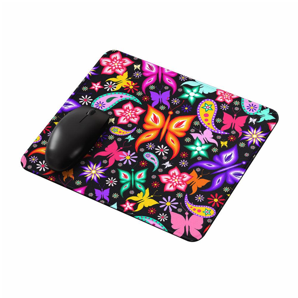 Colorful Butterflies on Black Mouse Pads-Oxvistore