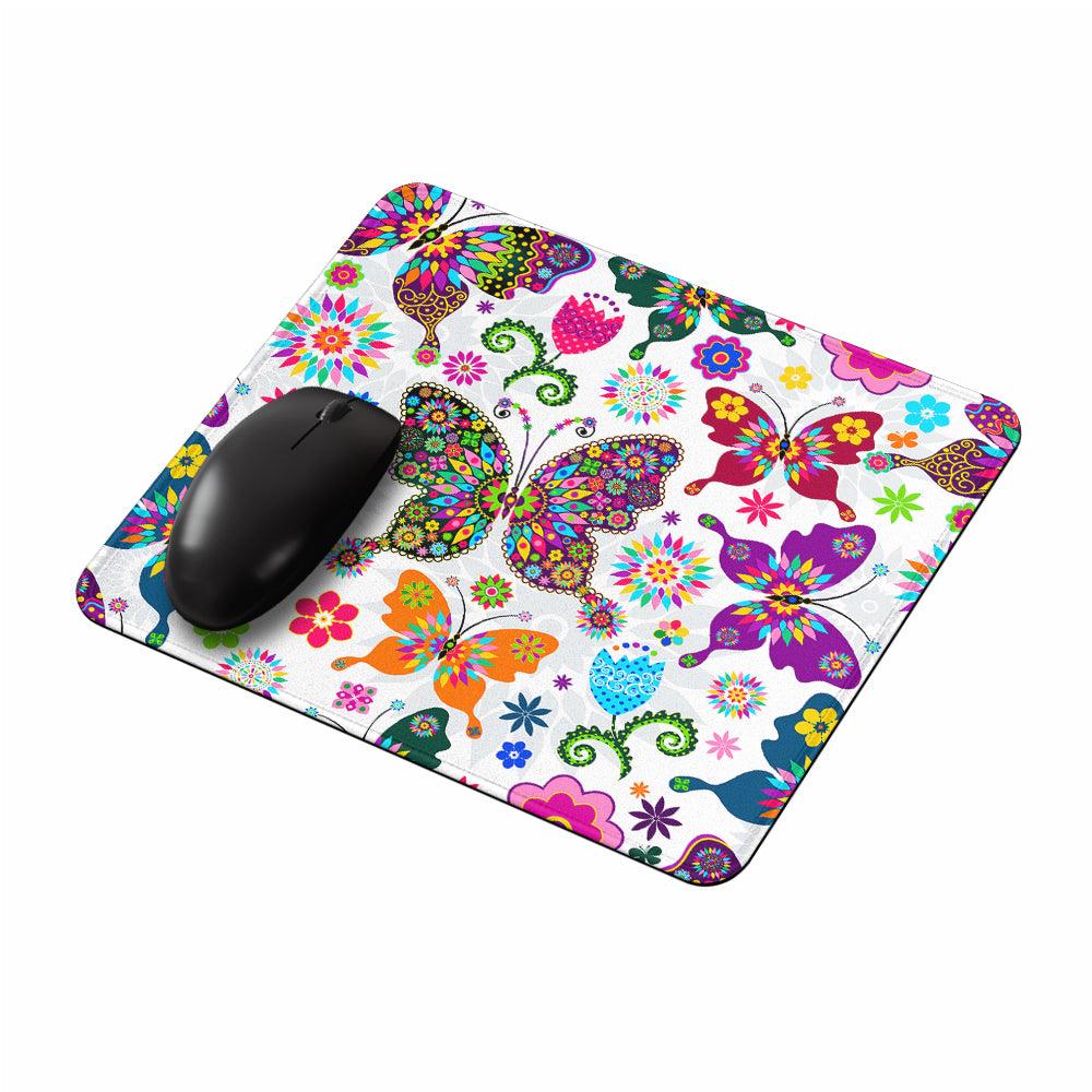 Colorful Butterflies on White Mouse Pads-Oxvistore